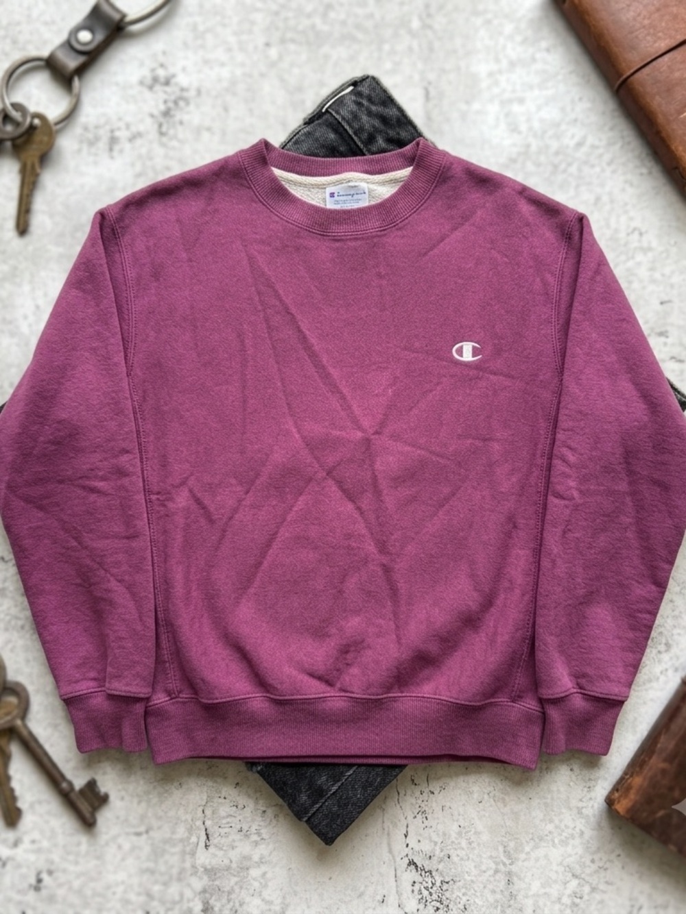 Champion Men's Crewneck Sweatshirt - Plum